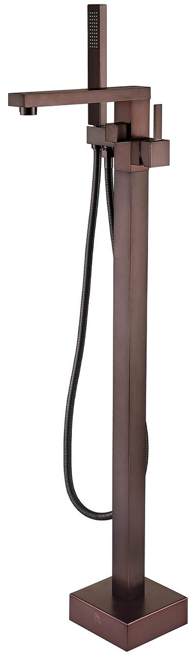 Alt view image 3 of 7 - Freestanding Bathtub Faucet with Hand Shower, Oil-Rubbed Bronze, Metal, Freestanding Tub Faucets
