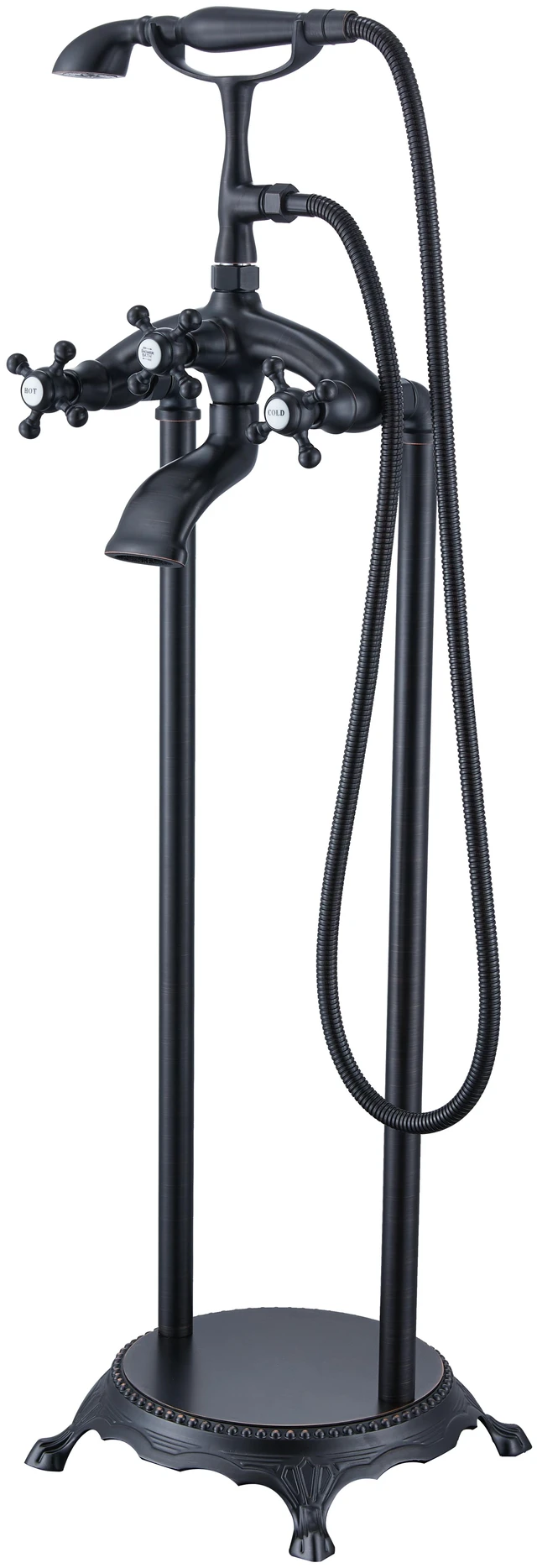 Main image of Freestanding Bathtub Faucet with Hand Shower, Oil-Rubbed Bronze, Metal, Freestanding Tub Faucets
