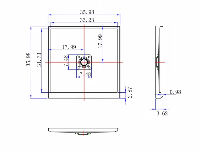 Alt view image 7 of 7 - Inchx Inchin Shower Base, Resin and Fiberglass Center Drain Single Threshold Shower Pan Jazz Vein, White Charcoal