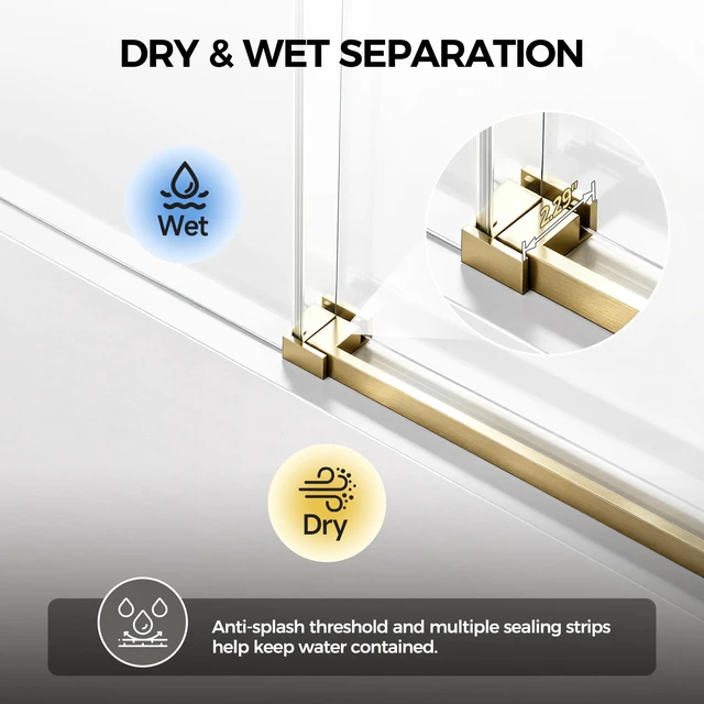 Alt view image 5 of 7 - 60 Inch 60 Inch Frameless Single Sliding Shower Door, Bathtub Door 4 6 mm Tempered Glass Explosion Proof Film
