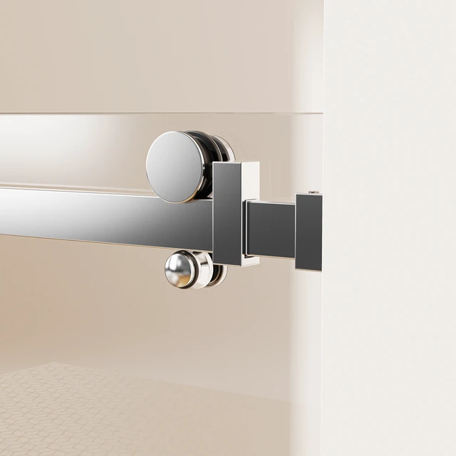 Alt view image 2 of 3 - 56 to 60 Inch 74 Inch Frameless Single Sliding Shower Doors, Sliding Shower Door 16 8 mm SGCC Tempered Glass Chrome