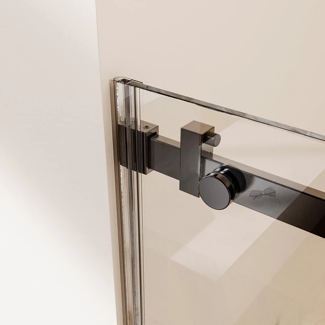 Main image of 56 to 60 Inch 74 Inch Frameless Single Sliding Shower Doors, Sliding Shower Door 16 8 mm SGCC Tempered Glass Black