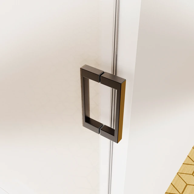 Alt view image 2 of 3 - 56 to 60 Inch 74 Inch Frameless Single Sliding Shower Doors, Sliding Shower Door 16 8 mm SGCC Tempered Glass Black