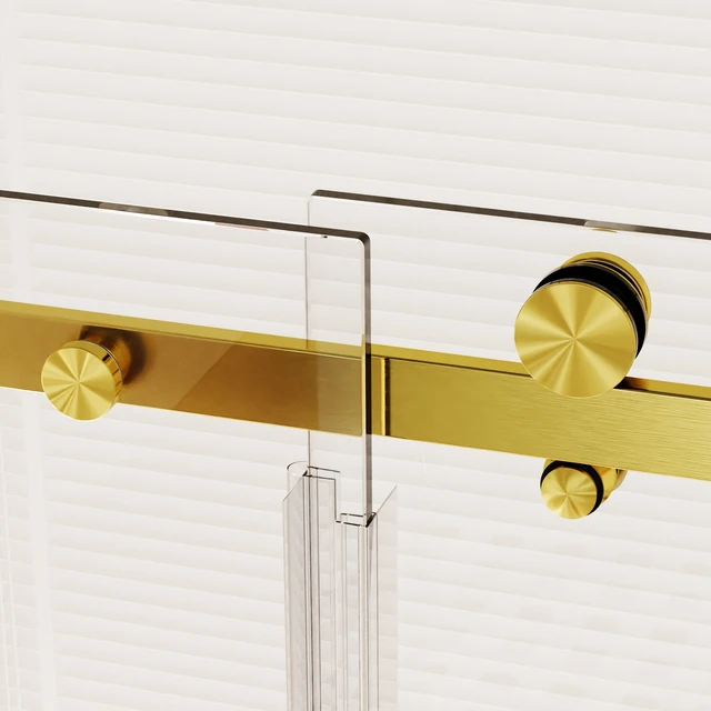 Alt view image 2 of 6 - 46 to 48 Inch 76 Inch Frameless Single Sliding Shower Doors, Sliding Shower Door 16 8 mm SGCC Tempered Glass