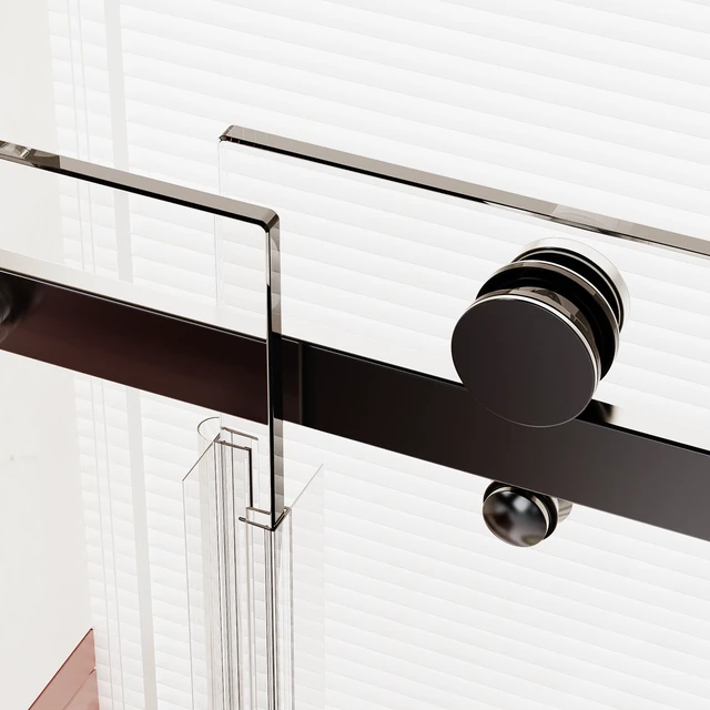 Alt view image 2 of 6 - 50 to 54 Inch 76 Inch Frameless Single Sliding Shower Doors, Sliding Shower Door 16 8 mm SGCC Tempered Glass