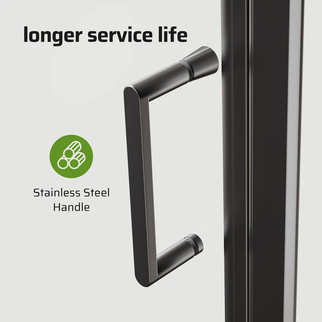 Alt view image 6 of 7 - 32 in 72 in Semi Frameless Pivot Shower Door, 4 6 mm SGCC Tempered Glass Door Pivot Swing Shower for Single Glass