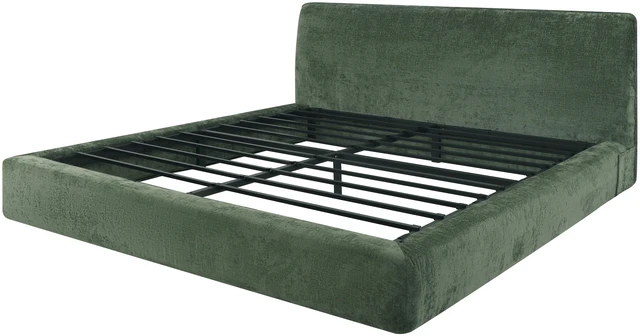 Alt view image 7 of 7 - King Size Compression Bed, Wraparound Design with Vacuum Sealed Foam Iron Frame Assembly Required, Green, Cotton Linen