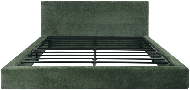 Alt view image 6 of 7 - King Size Compression Bed, Wraparound Design with Vacuum Sealed Foam Iron Frame Assembly Required, Green, Cotton Linen