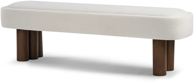 Alt view image 7 of 7 - Indoor Beige Fabric Dining Bench with Color Legs, Upholstered Seating for Kitchen Dining and Living Space 250 LBS