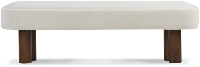 Alt view image 6 of 7 - Indoor Beige Fabric Dining Bench with Color Legs, Upholstered Seating for Kitchen Dining and Living Space 250 LBS