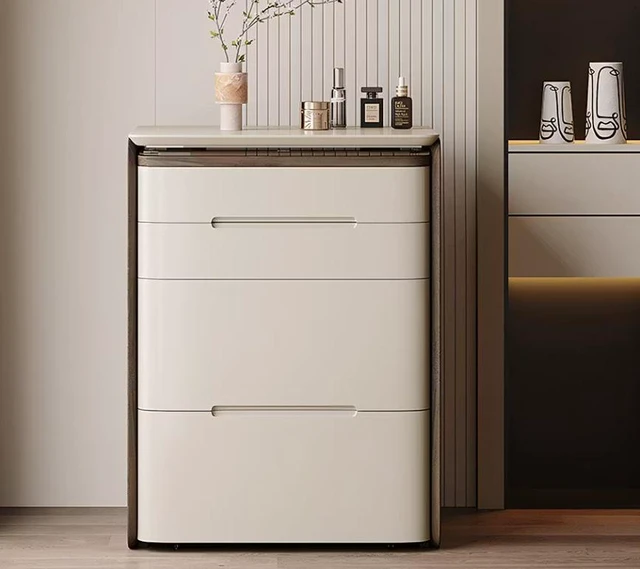 Alt view image 4 of 6 - Functional Makeup Vanity Built in Mirror Ample Storage Space Saving Design, Off White, LED and Solid Wood, Makeup