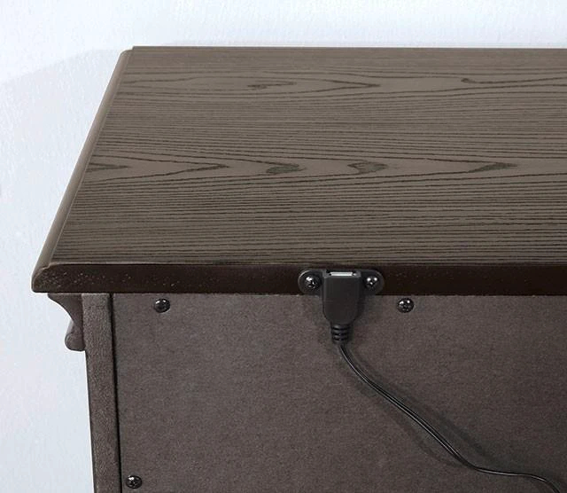 Alt view image 5 of 7 - Color Nightstand 1 pc Nightstand Solid Satin Knickel Knobs and Pulls, Gray, Solid Wood