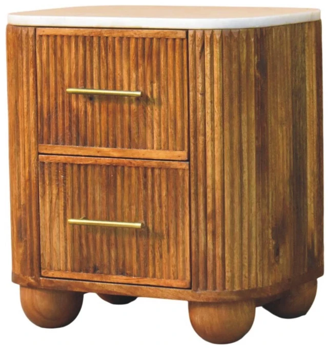 Alt view image 4 of 7 - Solid Crest Bedside, 2 Drawers, Brown, Solid Wood, Nightstands