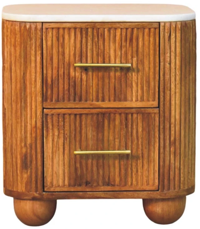 Alt view image 7 of 7 - Solid Crest Bedside, 2 Drawers, Brown, Solid Wood, Nightstands