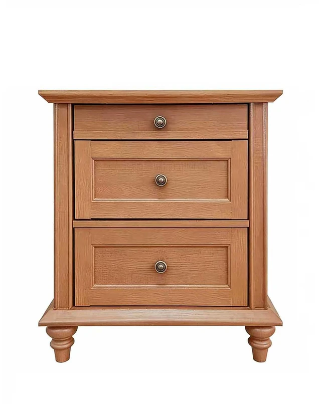 Main image of 1 pc Nightstand Knob Handles Oak Finish Solid Wood Legs Furniture, MDF and Particle Board