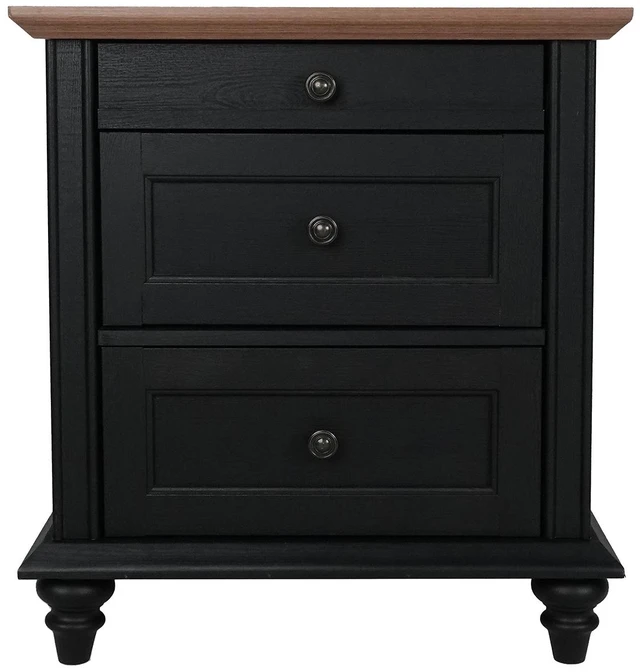 Main image of 1 pc Nightstand Knob Handles Solid Wood Legs Furniture, Black Natural, MDF and Particle Board