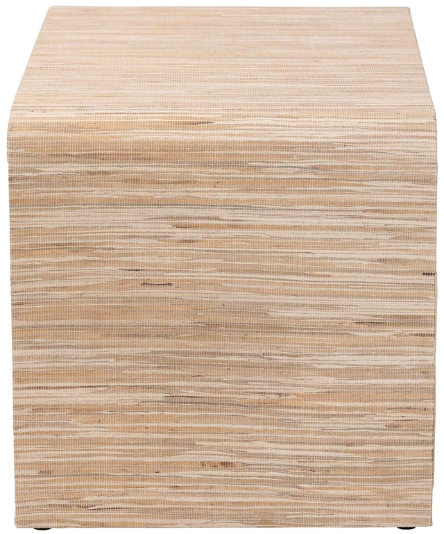 Alt view image 4 of 7 - Bohemian Woven Grasscloth 1 Drawer Nightstand, Natural, MDF