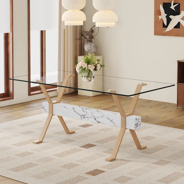 Alt view image 3 of 5 - Only the Crossbeam the Table Base, White, MDF