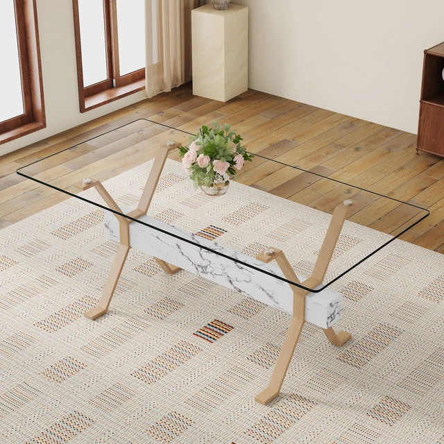 Alt view image 5 of 5 - Only the Crossbeam the Table Base, White, MDF