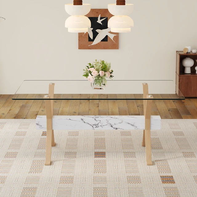 Alt view image 4 of 5 - Only the Crossbeam the Table Base, White, MDF