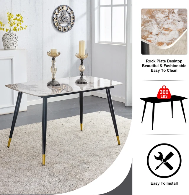 Alt view image 6 of 7 - Table and Chair Set Patterned Sintered Tabletop with Black Metal Legs and Dual Color Backrest Cushion and Black Metal