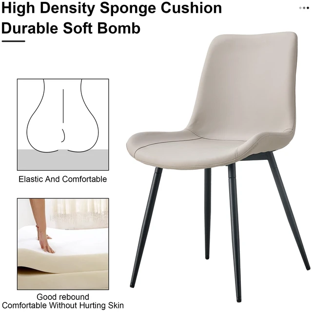 Alt view image 5 of 7 - Table and Chair Set 48.4 28 Inch Sintered Dining Table Set Artificial Chairs with Curved Widened Cushion Design Pandora