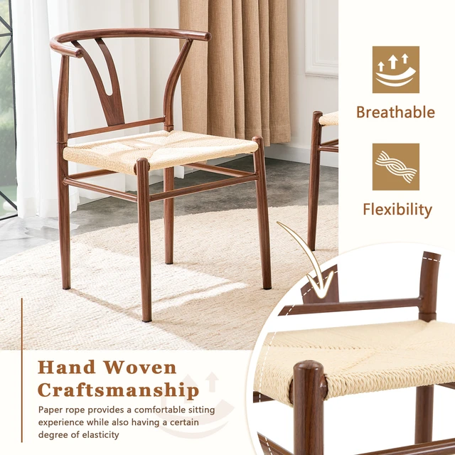 Alt view image 4 of 7 - Pull Table Dining Chair Set, Medium Density Fiberboard Tabletop with Black Metal Table Legs Extendable Pull Mid-Century