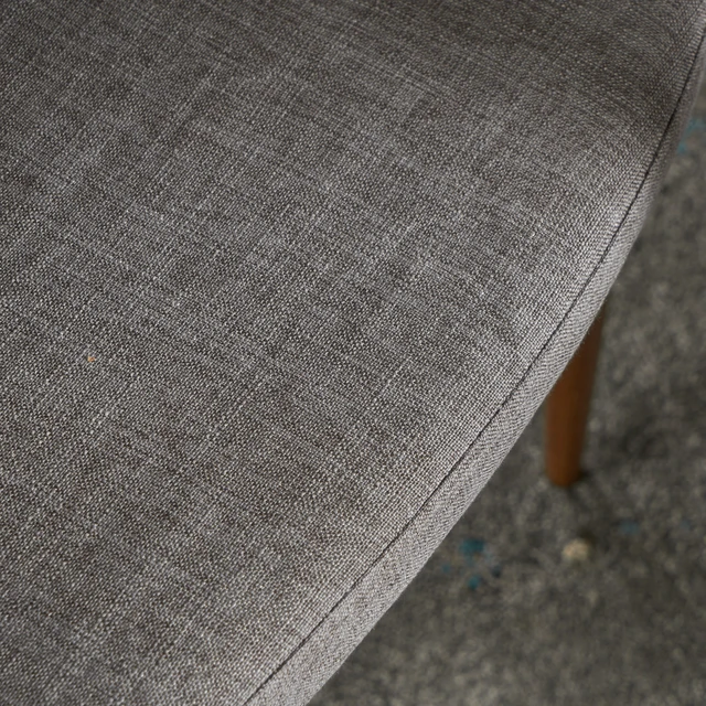 Alt view image 3 of 7 - Mid Century Fabric Upholstered Dining Chairs Armchairs, Set, Light Grey, Seating for Dining