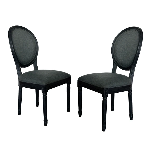 Alt view image 2 of 7 - Round Back Chair, Dark Gray, Fabric, Seating for Dining