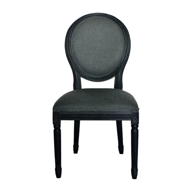 Alt view image 7 of 7 - Round Back Chair, Dark Gray, Fabric, Seating for Dining