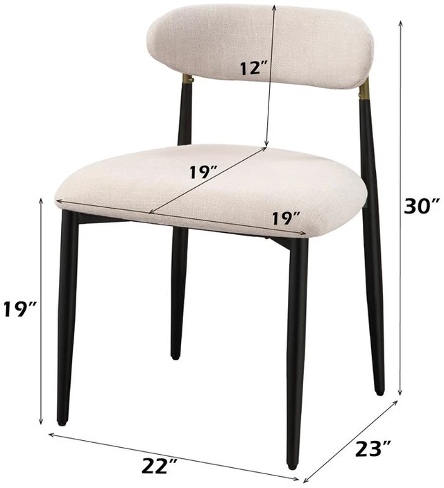 Alt view image 6 of 7 - Kalea Upholstered Side Chair Set, Beige, Seating for Dining