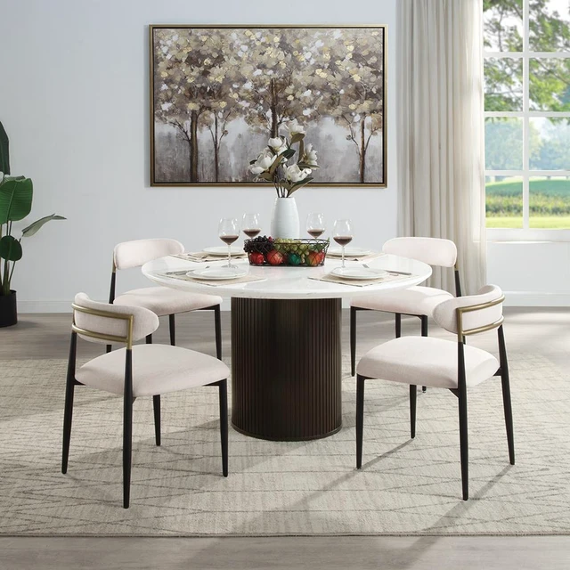 Alt view image 7 of 7 - Kalea Upholstered Side Chair Set, Beige, Seating for Dining