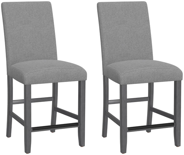 Main image of Upholstered Barstools, Set, Gray, Engineered Wood, Seating for Dining