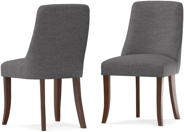 Main image of Victoria Dining Chair Set 2, Grey, Wood and Fabric, Seating for Dining