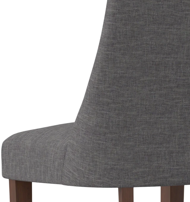 Alt view image 3 of 7 - Victoria Dining Chair Set 2, Grey, Wood and Fabric, Seating for Dining