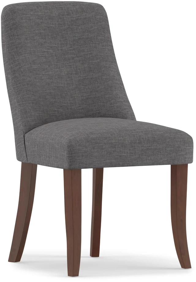Alt view image 7 of 7 - Victoria Dining Chair Set 2, Grey, Wood and Fabric, Seating for Dining