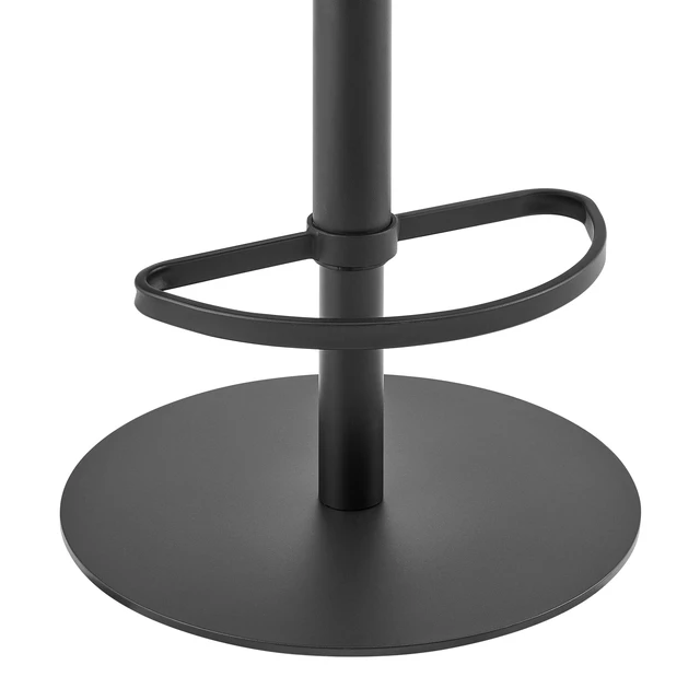 Alt view image 4 of 7 - Swivel Black Metal Adjustable Height Barstool with Faux Leather Seat, Beige, Seating for Dining