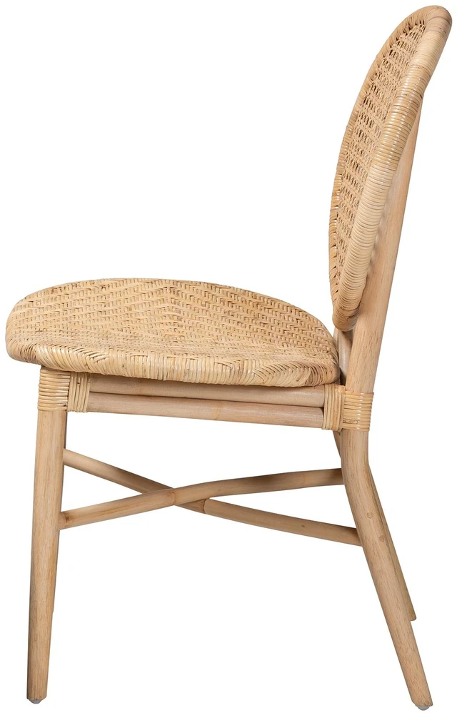 Alt view image 3 of 7 - Bohemian Rattan Dining Chair, Brown, Seating for Dining