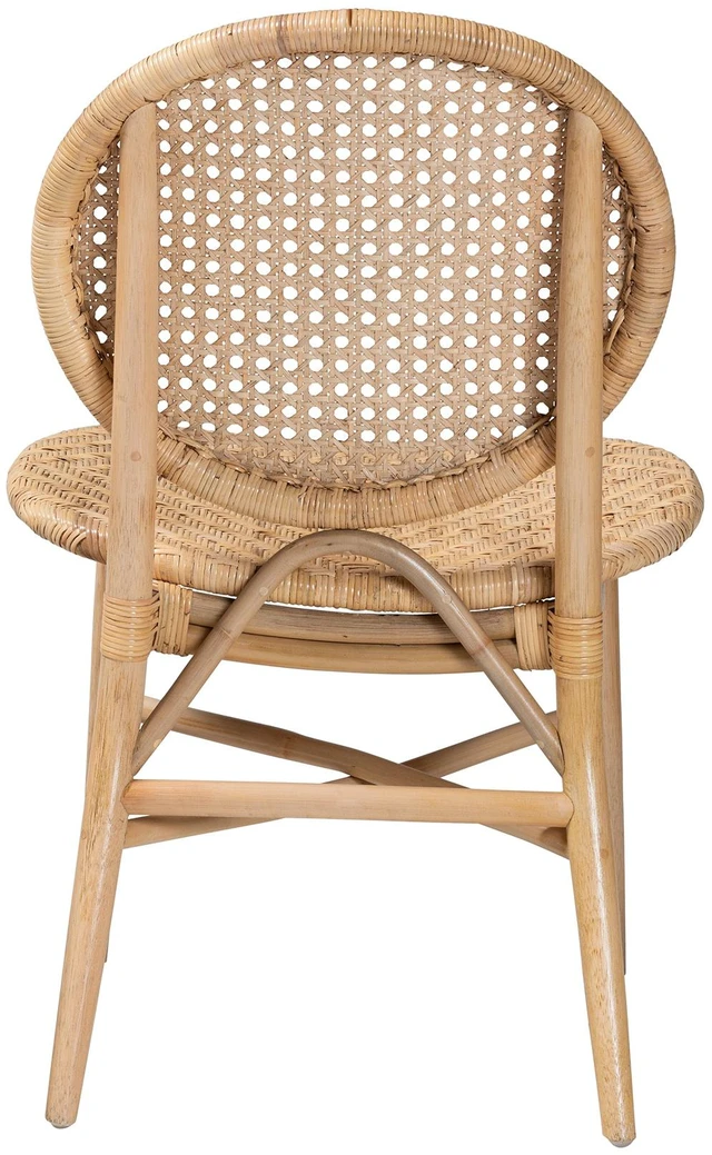 Alt view image 4 of 7 - Bohemian Rattan Dining Chair, Brown, Seating for Dining