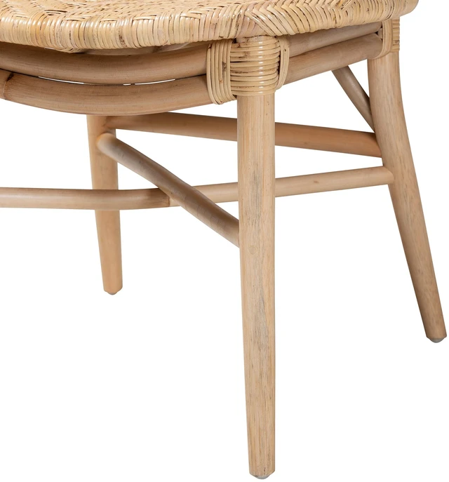 Alt view image 6 of 7 - Bohemian Rattan Dining Chair, Brown, Seating for Dining