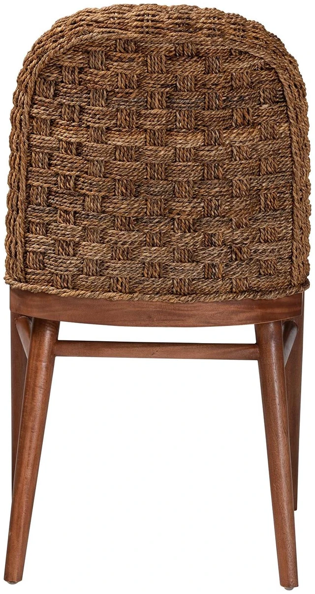 Alt view image 4 of 7 - Bohemian Finished and Seagrass Dining Chair, Brown White, Acacia Wood, Seating for Dining
