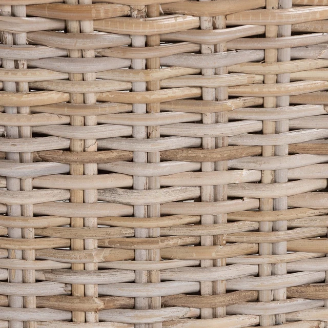 Alt view image 7 of 7 - Bohemian Kubu Rattan and Dining Chair, Gray Taupe, Wood, Seating for Dining