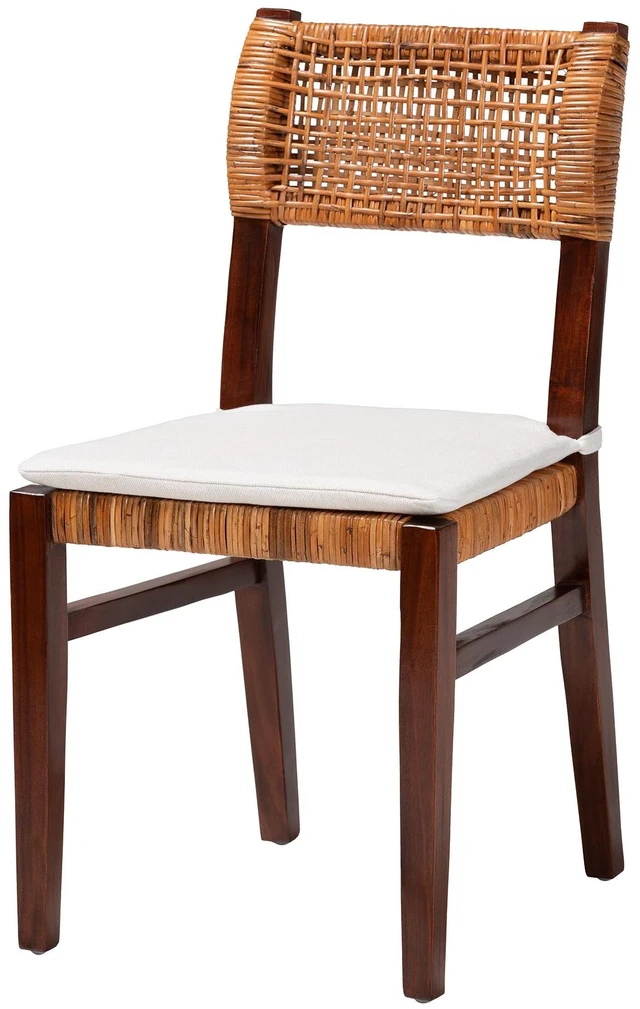 Main image of Bohemian Honey Rattan and Dining Chair, Brown White, Wood, Seating for Dining