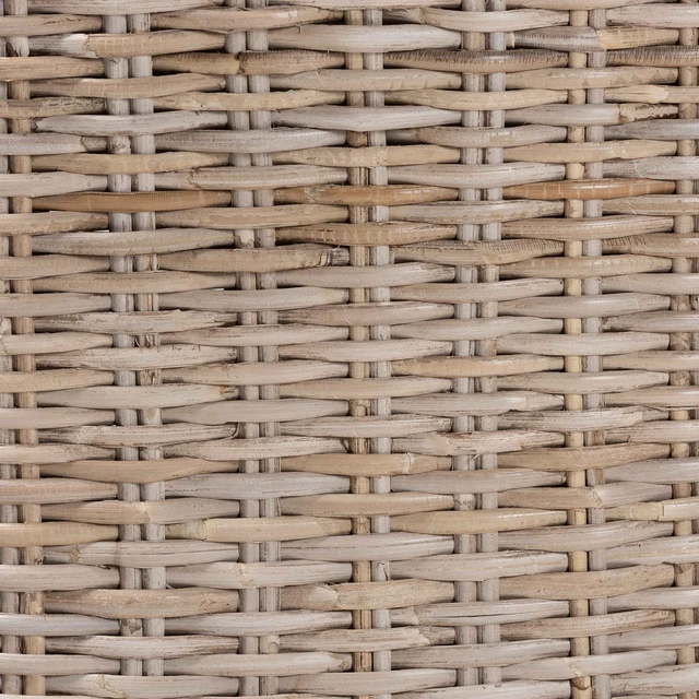 Alt view image 7 of 7 - Bohemian Kubu Rattan and Dining Chair, Gray Taupe, Wood, Seating for Dining