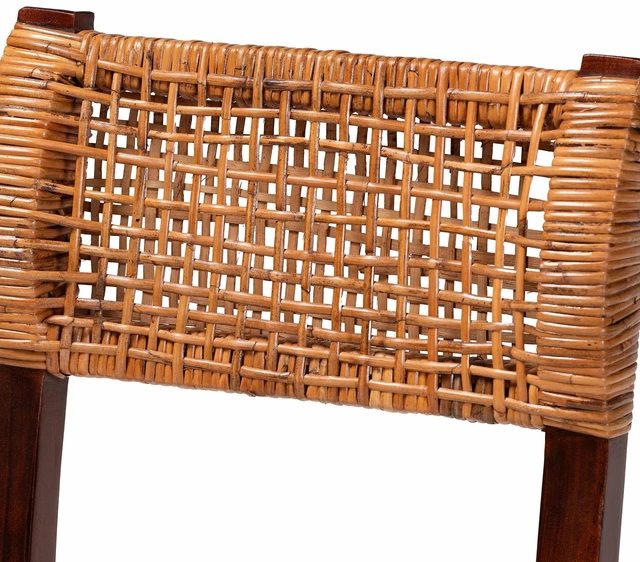 Alt view image 5 of 7 - Bohemian Honey Rattan and Dining Chair, Brown White, Wood, Seating for Dining