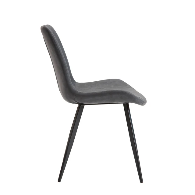 Alt view image 4 of 7 - PVC Upholstered Dining Chairs, Armless Side Chairs for Kitchen Dining Set and Available, Dark Gray, Seating