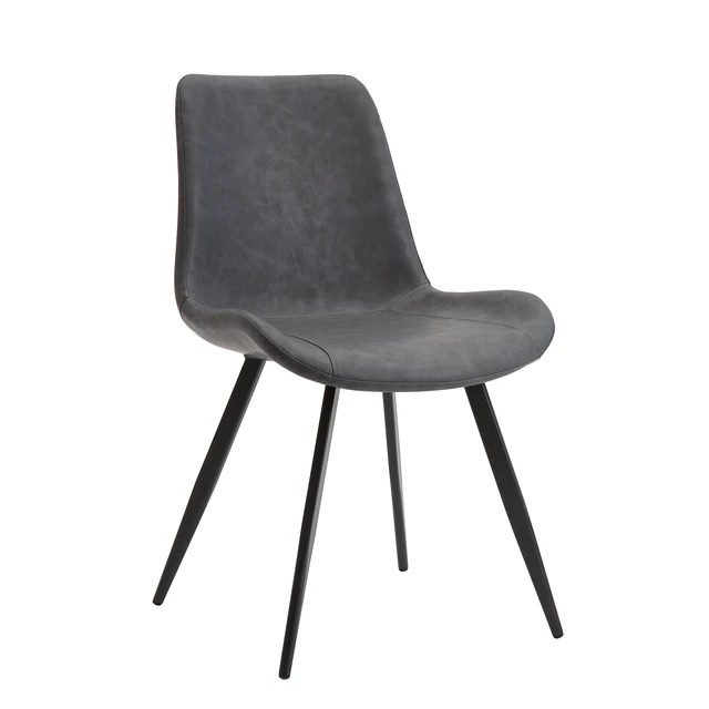 Alt view image 7 of 7 - PVC Upholstered Dining Chairs, Armless Side Chairs for Kitchen Dining Set and Available, Dark Gray, Seating