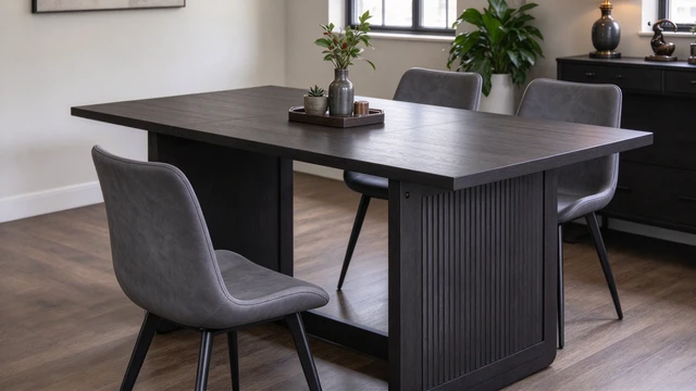 Alt view image 3 of 7 - PVC Upholstered Dining Chairs, Armless Side Chairs for Kitchen Dining Set and Available, Dark Gray, Seating