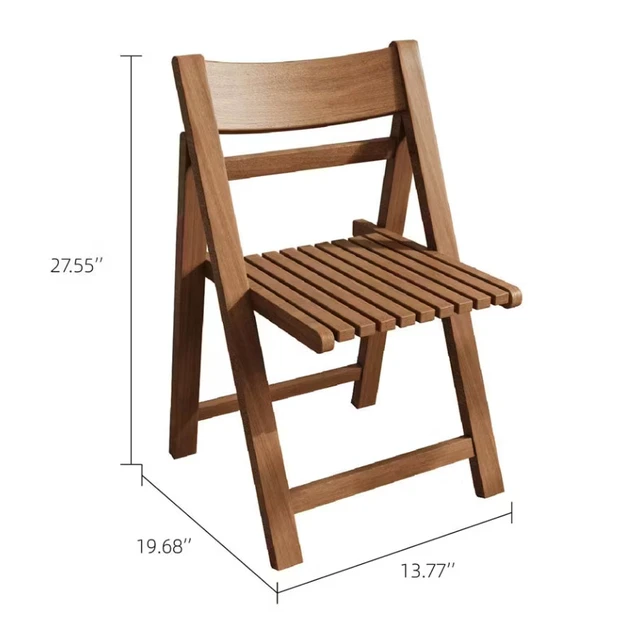 Alt view image 2 of 5 - Solid Folding Dining Chair Functional Design, Walnut, Wood, Seating for Dining