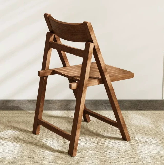 Alt view image 4 of 5 - Solid Folding Dining Chair Functional Design, Walnut, Wood, Seating for Dining
